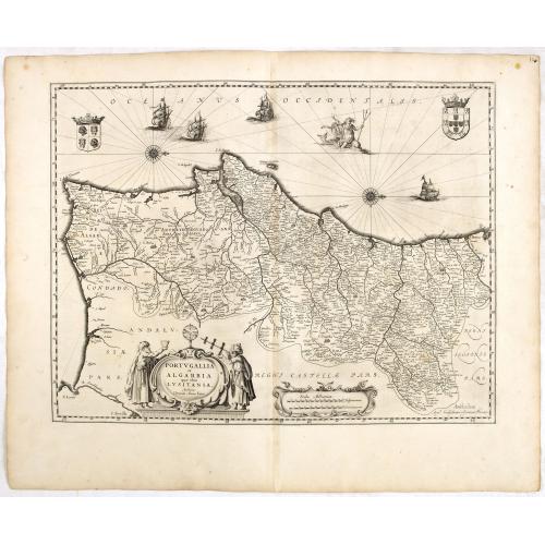 Old map image download for Portugallia et Algarbia quae olim Lusitania.