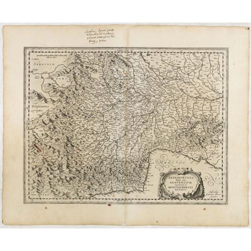 Pedemontana regio cum Genvensium territorio et Montisferrati Marchionatu.