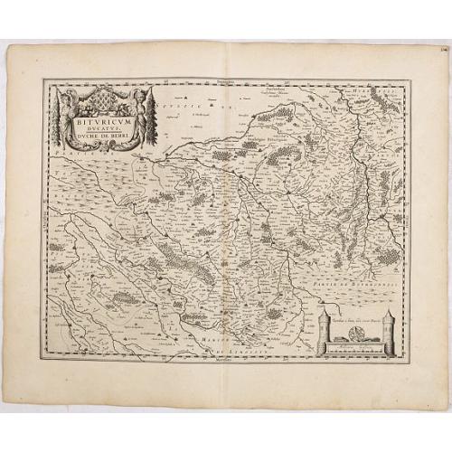 Old map image download for Bituricum Ducatus. Duche de Berri.