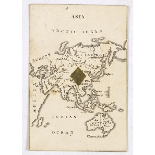 Old map image download for ASIA. (with Australia - Cartographic playing card)