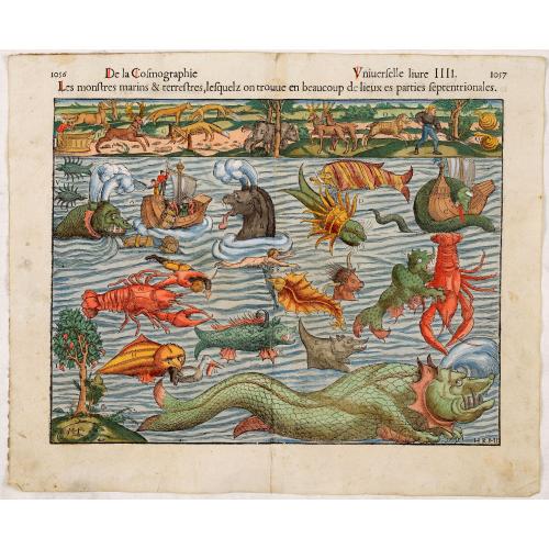 Old map image download for [Sea monsters] De regnis Septentrion. Monstra marina & terrestria.  