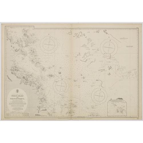 Old map image download for Australia, E. coast - Queensland Percy isles to Whitsunday I. chiefly from a joint Admiralty & Colonial survey by Staff Commander Bedwell, R.N. 1873 to 1879 [1945]