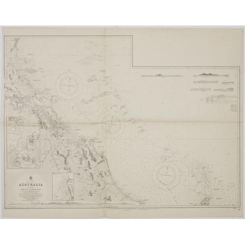 Old map image download for Sheet XI East coast of Australia - Sandy Cape to Keppel isles surveyed by Staff Commr. E.P. Bedwell, Navg. Lieutt. E.H.S. Bray, and Navg. Sub. Lieutt. E.R. Connor, 1870