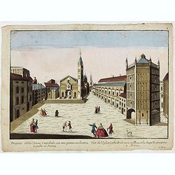 Prospetto della Chiesa Cattedrale con sua piazza con l'antica Capella in Parma.