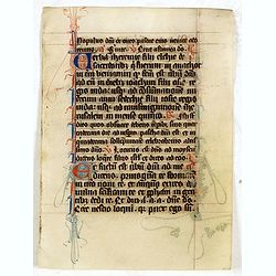 Manuscript leaf from a very early [around 1300] Breviary.