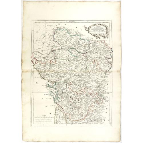 Old map image download for Carte des Gouverneménts d'Anjou et du Saumurois, de la Touraine, du Poitou, du Pays d'Aunis Saintonge - Angoumois. . .