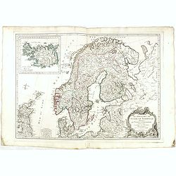 Les Royaumes de Suede et Norwege divisés par Provinces et Gouvernements Dressés et assujettis aux observations Astronomiques. Par le Sr. Janvier Géographe.