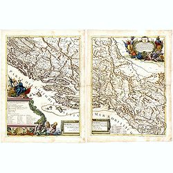 [Two sheet map] Dalmatia maritima occidentale, Dalmatia maritima orientale descritta sù l'esemplare delle carte piú esatte e divisa. . .