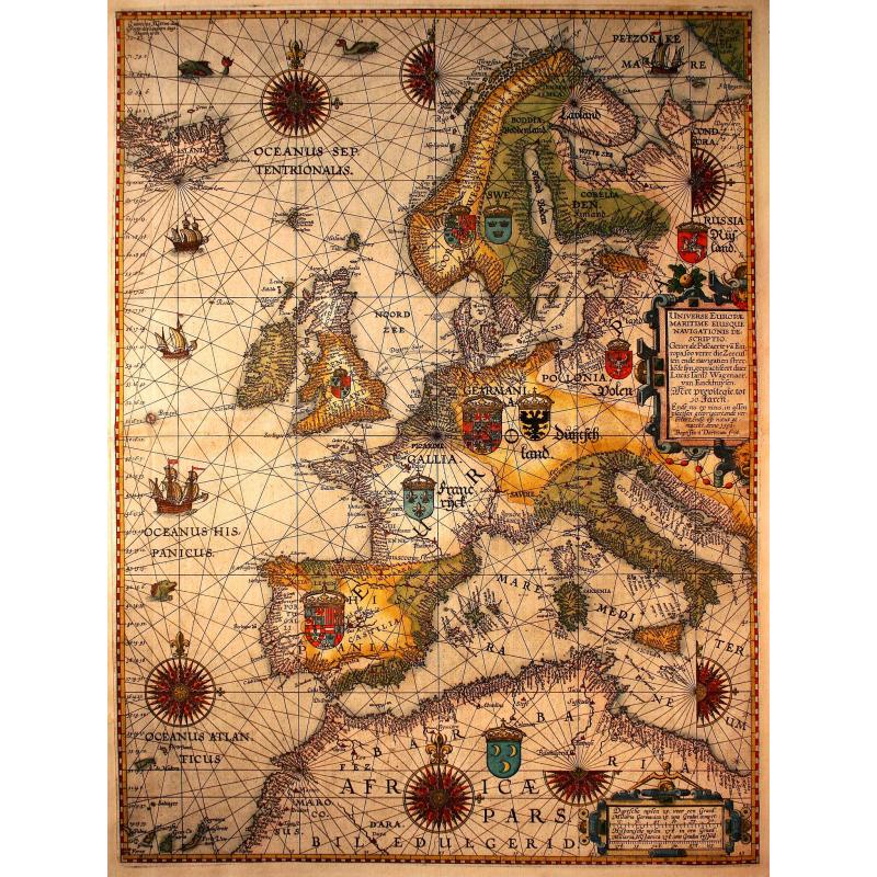 Universe Europae Maritime Eiusque Navigationis Descriptio. Generale Pascaerte van Europa . . .