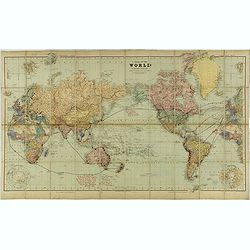 A Chart of the World on Mercator's Projection Shewing the Principal Ocean Steam Routes, the Submarine Telegraphs &c.