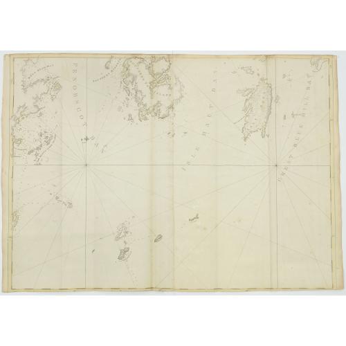 Old map image download for [Coast of Maine showing Blue Hill Bay, Penobscot Bay, Belfast Bay, Islesboro Island, Deer Island, and other islands.]