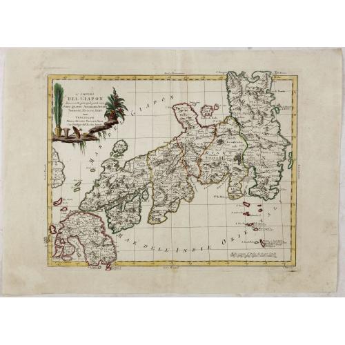 Old map image download for L'Impero del Giapon diviso in sette principali parti cive..