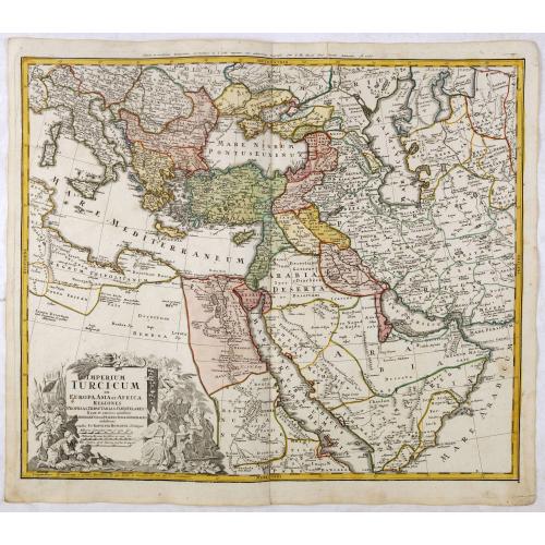 Old map image download for Imperium Turcicum in Europa, Asia et Africa Regiones proprias, tributarias, clientelares sicut et omnes eusdem Beglirbegatus seu Præfecturas Generales exhibens. . .