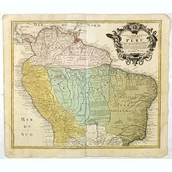 Tabula Americae Specialis Geographica Regni Peru, Brasiliae, Terra Firmae & Reg: Amazonum, Secundum relationes de Herrera, de Laet & PP d Acuña & M. Rodriguez . . .