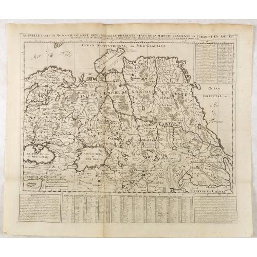 Old map image download for Nouvelle Carte de Moscovie où sont representés les differents etats de sa Maiesté Czarienne..