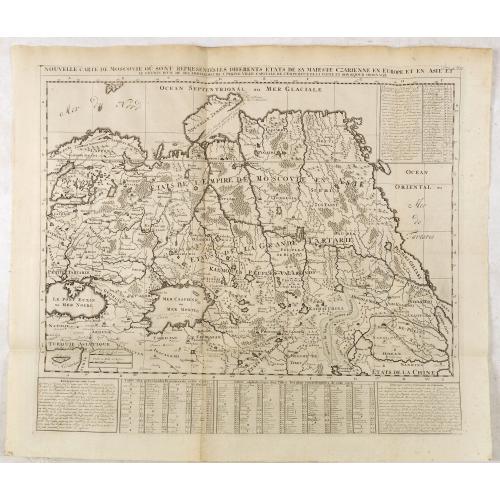 Old map image download for Nouvelle Carte de Moscovie où sont representés les differents etats de sa Maiesté Czarienne..