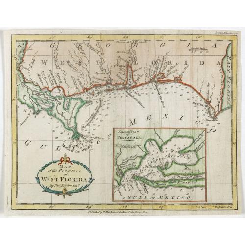 Old map image download for Map of the Province of West Florida. By Tho.s Kitchin.