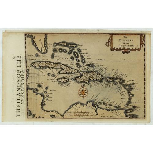 Old map image download for The Ylandes of the West Indies.