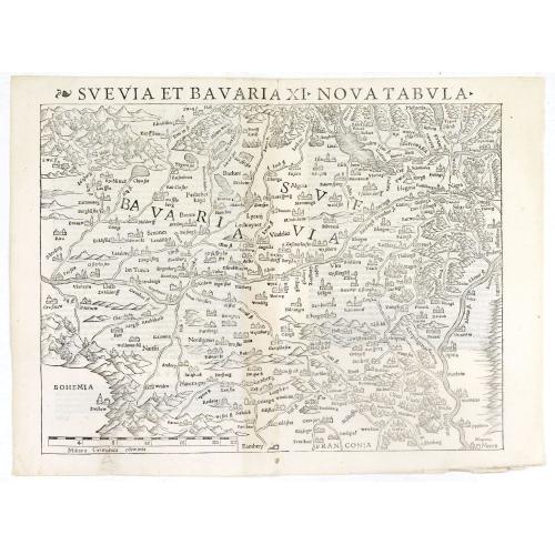 Old map image download for Svevia et Bavaria XII, Nova Tabula.