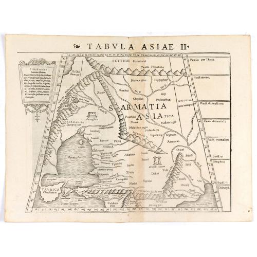 Old map image download for Tabula Asiae II (Black Sea and Caspian Sea).