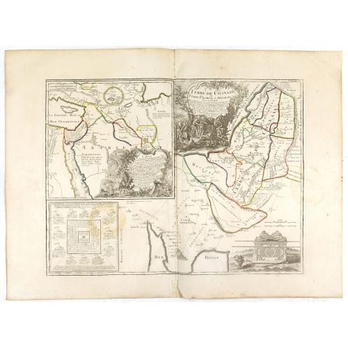 Old map image download for Terre de Chanaan, ou Terre promise à Abraham et à sa Posterité . . . .