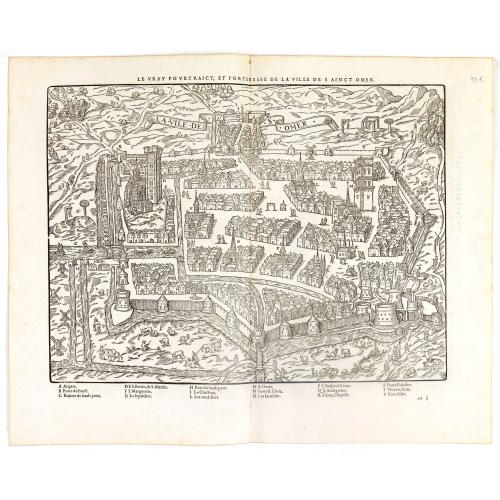 Old map image download for Le Vray pourtraict, et forteresse de la ville de Sainct Omer.