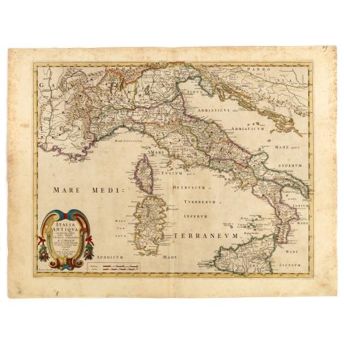 Old map image download for Italia Antiqua cum itineribus antiquis...
