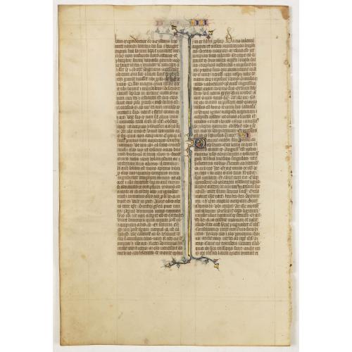 Leaf on vellum from a manuscript Bible.