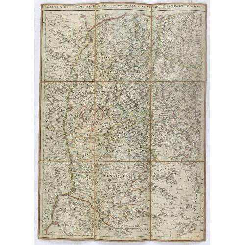 Old map image download for Le Valentinois, le Diois et les Baronies dans le Dauphiné: Le Comtat Vnaiscin et Principauté d'Orange.