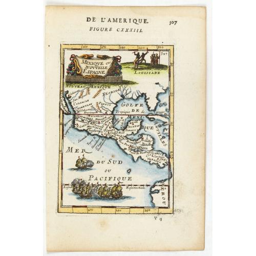 Old map image download for Mexique ou Nouvelle Espagne.