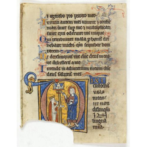Illuminated leaf from a lithurgical Psalter.