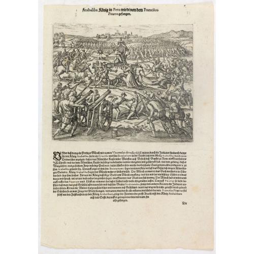 Old map image download for Atabaliba König in Peru wirdt von dem Francisco Pizarro gefangen.