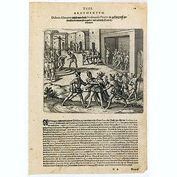 Didacus Almagrus wird von dem Ferdinando Pizarro in gefängnuss geworffen darinnen strangul. . .