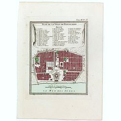 Plan de la ville de Pondicheri.