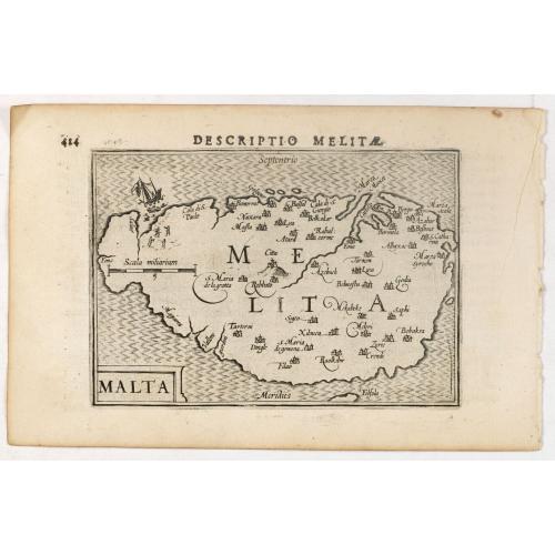 Old map image download for Descriptio Melitae / Malta.