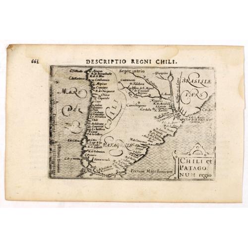 Old map image download for Descriptio Regni Chili / Chili et Patago num regio.