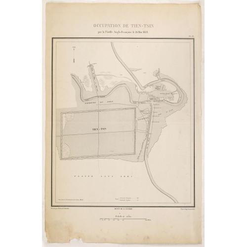Old map image download for Occupation de Tien-Tsin par la Flottille Anglo-Française le 26 Mai 1859.