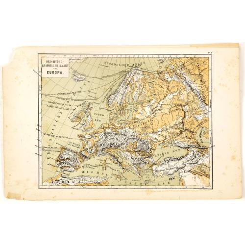 Old map image download for Oro-Hydrographische Kaart van Europa.