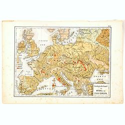 Geologische Kaart van Middel- en Zuid-Europa.