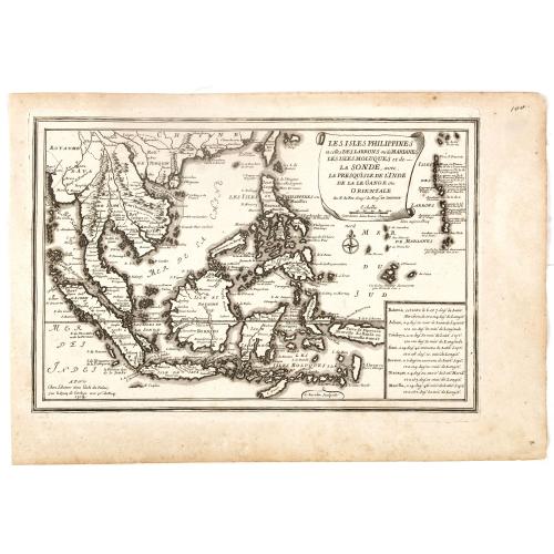 Old map image download for Les Isles Philippines et celles Des Larrons ou de Marianes, Les Isles Moluques et de la Sonde, avec la Presqu'isle de L'Inde de la le Gange ou Orientale...