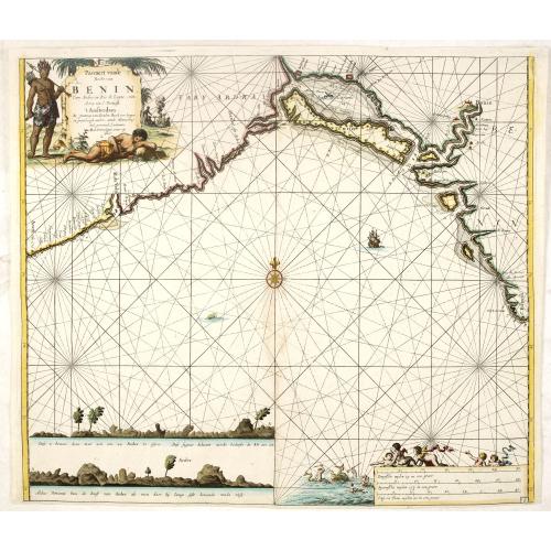Old map image download for Pascaert vande Bocht van Benin..