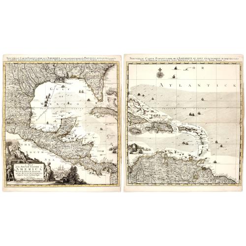 Old map image download for Nouvelle Carte Particuliere de l'Amerique ou sont Exactement Marquees les Iles de Bermude, la Iamaique, Saint Domingue, les Antilles la Terre Ferme. . .