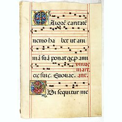 Leaf on vellum from an antiphonary.