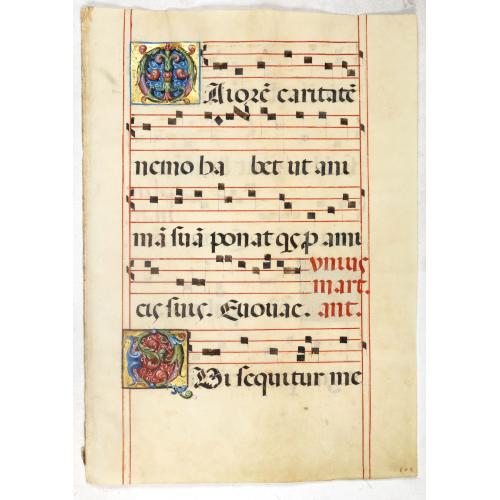Leaf on vellum from an antiphonary.