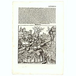 [Text page with imaginary view of Bohemia]. CCLXXXIIII