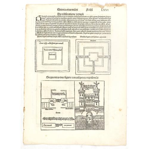 Old map image download for Quinta Etas Mundi. Folium. LXVI. (Visionary Temple of Ezekiel.)