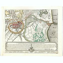 Plan de la Ville, Faubourg et environs de Dantzick, dédié et présenté à la Reine. (Gdansk )