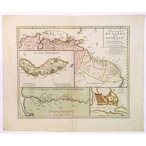 Old map image download for Kaart...Guajana of de Wilden Kust...Westindien...