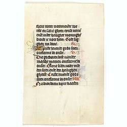 Manuscript leaf on vellum from a Dutch Book of Hours.