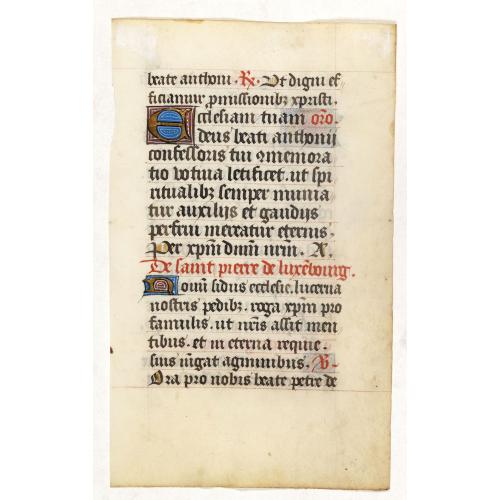 Manuscript leaf, written on vellum, from a Flemish Psalter.
